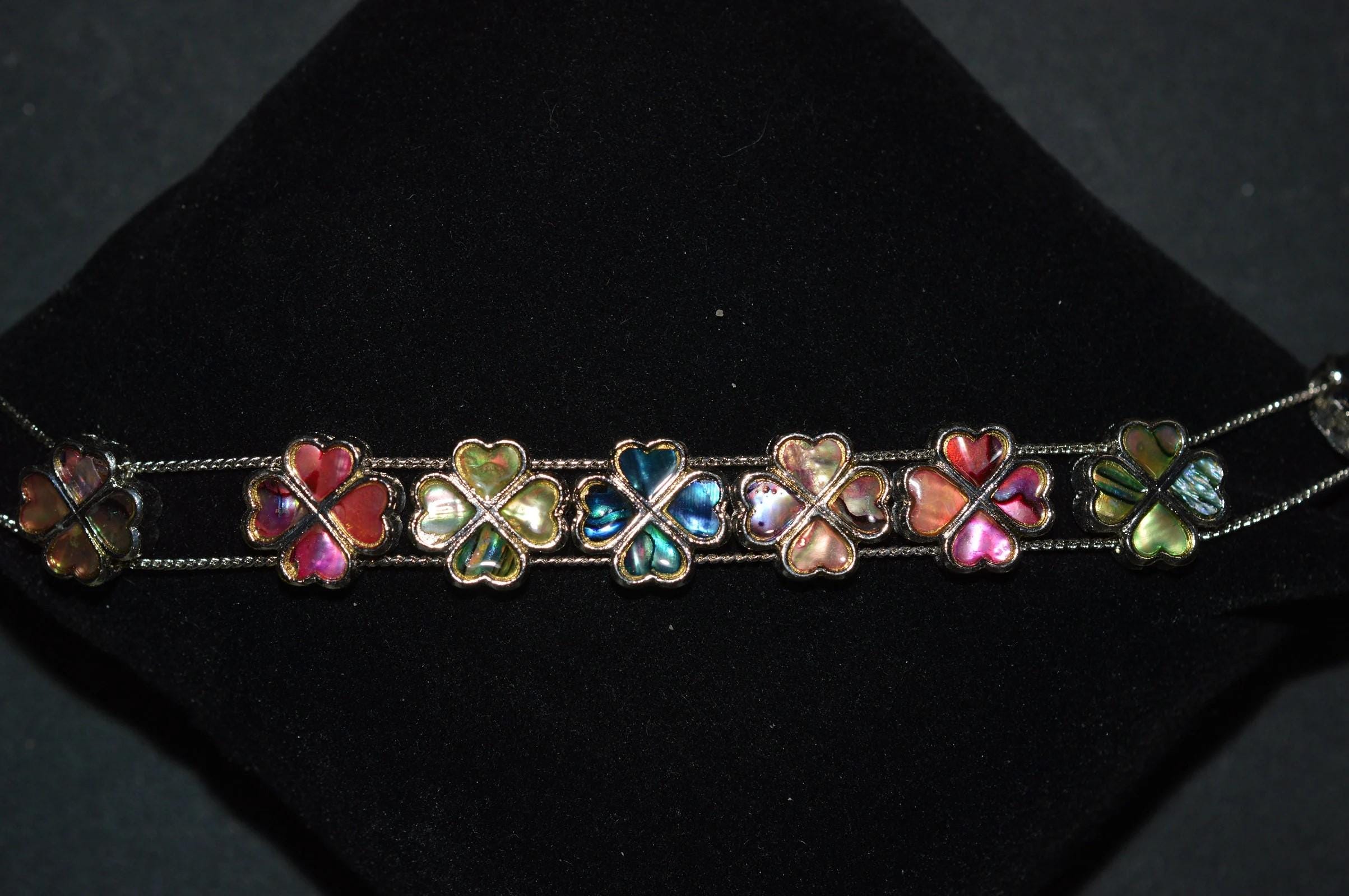 thumbnail image 2 of Custom Penguin Bracelet Or Anklet – Green Paua Shell Inlay, Alloy, Fold-Over Clasp 2 of 6