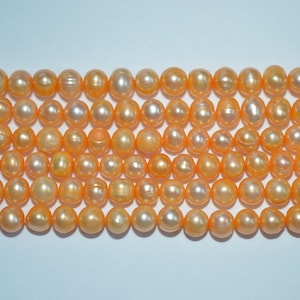 Orange, Round, Freshwater pearls - approx. 6mm, 15&quot; strand (4000016) Bay E-L1-2