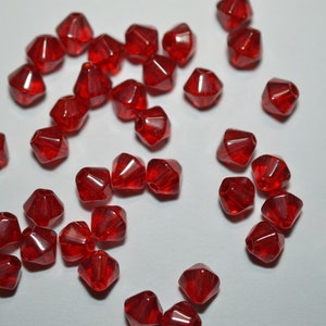 50 5.5mm Crystal Bicone Beads - Siam