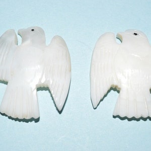 Vintage Perlmutt Vogel Charm/Anhänger - 2er Set (2041603 - MOP15-5-02)