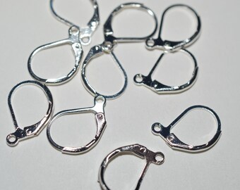 Hallazgos brillantes del pendiente del palanca plateado, Nickle Free, Libre de plomo (3021506 - FE2-3-02*)