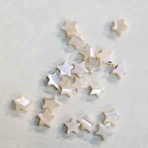 10- 6mmNatural Perlmutt Stern Perlen (2040266) LSB7-7