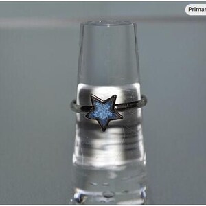 Vintage Silver and Crushed Turquoise Chip Star Ring. (1077501)Z3-1