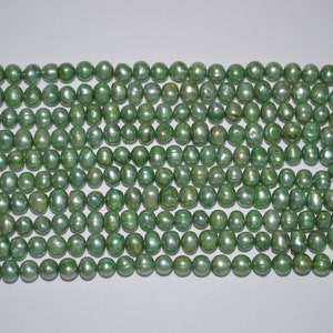Shamrock Semi-Round Freshwater pearls - approx. 6mm, 15&quot; strand (4000018) BayE-L1-2