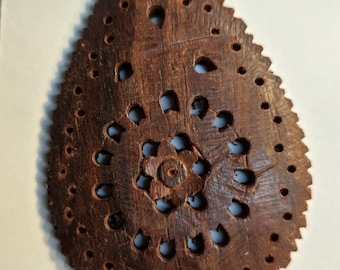 Vintage Large Intricately Carved Wooden Pendants.  (1060661)BayE-BH4