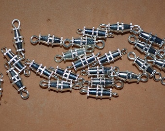 25 - Silver Plated Barrel Clasps - 14mm (3022526)