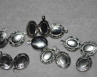 12 - Vintage Silver Plated Oval Lockets (3024505)