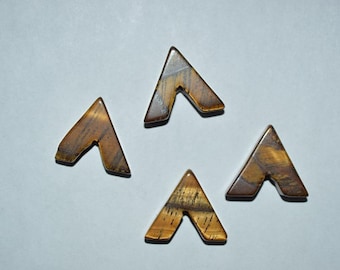 16mm groß x18mm breit "V: Shaped Top Gebohrte goldene Tigerauge Perlen - 4 Stk.
