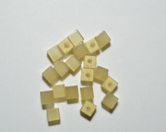 4mm Yellow Cube Cat's eye, Fiber Optic, Glass, beads (2043210) C6-8-02