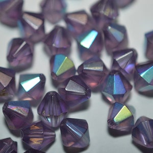 50 5.5mm Crystal Bicone Beads - Amethyst AB (2043109)