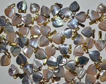 Vintage Abalone Heart Charm/Pendants (1060088) SA1-1-02