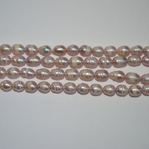 Mauve Rice Freshwater pearls - approx. 6mm, 15&quot; strand (4000042) BayE-L2-2