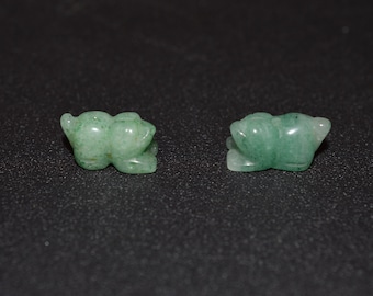Vintage, Aventurine Dog Fetish beads. Tribal, Native American fetishes. (2040145) A1-2-02