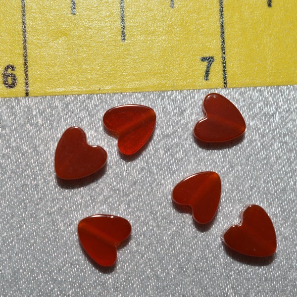 10- 6mm Carnelian Heart Beads (2040096) LSB2-2-05