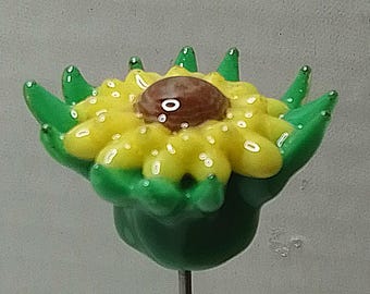Sunflower Poker, Drink Stirrer, Fruit Pick, Egg Tool, Food Decor, appetizer spike, Plant Decor, 1pc, custom made by CustomPokersAndMore