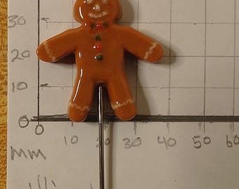 GingerBread Man Poker, Drink Stirrer, Fruit Pick, Egg Tool, Food Decor, appetizer spike, Plant Decor, 1pc custom made by CustomPokersAndMore