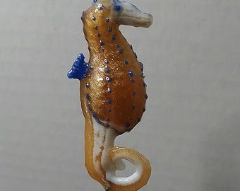 Seahorse Poker, Blue Fin Seahorse Drink Stirrer, Fruit Pick, Food Decor, appetizer spike, Plant Decor, 1pc, created by CustomPokersAndMore