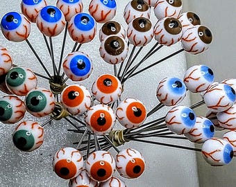 EYEBALL Pokers with RED Veins, Pipe Poker, Drink Stirrer, Plant Pot Decor, Household Utensil, and MORE! Pick Your Color! CustompokersAndMore