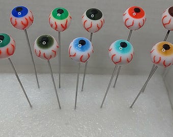 EYEBALL Pokers with RED Veins, 10 Piece Set!  Pipe Poker, Drink Stirrer, Plant Pot Decor, Household Utensil, and MORE! CustompokersAndMore™