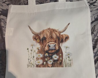 highland cow tote bag