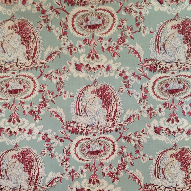 Antique 1870 French Jewel Swags Fabric