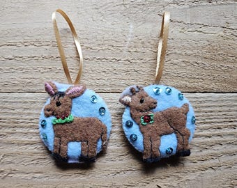 Donkey and Deer Ornament Set