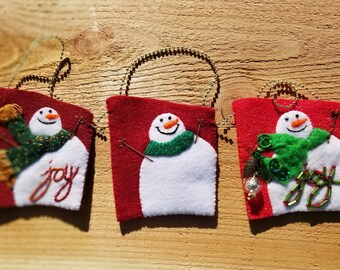Reusable Snowman Felt Gift Card Bag (Sold Individually)