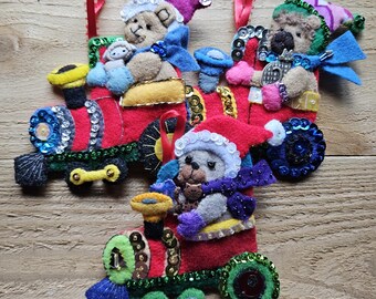 Teddy Bears with Pets in Train Engines Ornament - Sold Individually