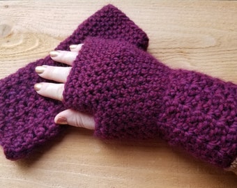 Purple Fingerless Gloves