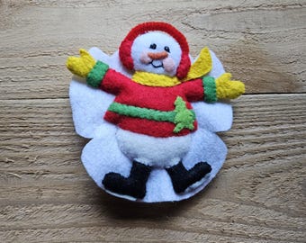 Snowman Snow Angel Ornament