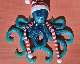 Christmas Resin Octopus Figurine
