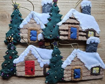 Log Cabin Ornaments - Sold Individually