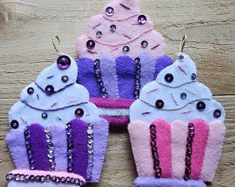 Flat Cupcake Ornaments - Sold Individually