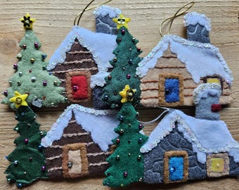 Log Cabin Ornaments - Sold Individually