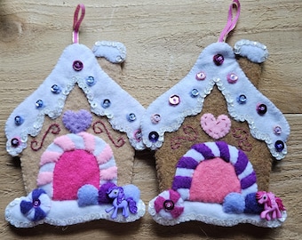 Flat Gingerbread House Ornaments - Sold Individually
