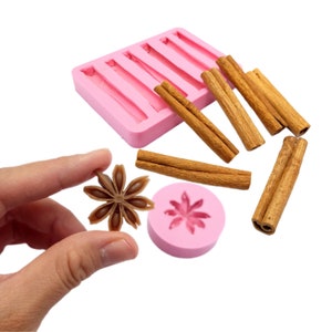 Cinnamon sticks mold, Star anise mold, Soap making mold, Candle making, Mold for Wax, Mold for Resin