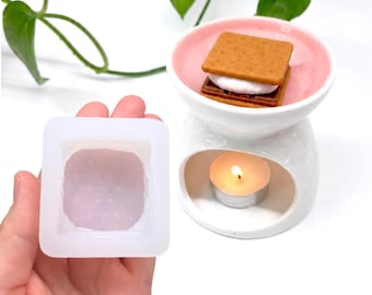 S’more Silicone Mold, Mini Camping Dessert Mold, Marshmallow Graham Cracker Chocolate Mold for Wax Melts, Soap & Resin