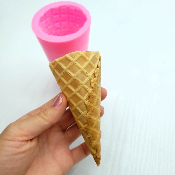 Real Waffle cone mold ice cream cone mold model A Silicone Mold Wax mold Resin mold Soap mold Realistic Flexible mold