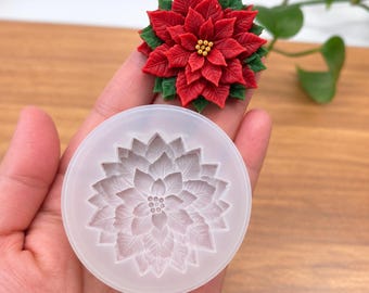 Poinsettia Silicone Mold, Christmas Flower Mold, Candle Wax Melt Mold, Soap Resin Mold, Small or Medium