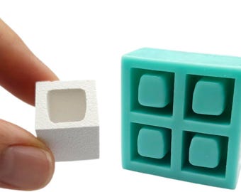 Miniature Cinder Half Blocks Silicone Mold 1:12 Scale Realistic Brick Mold nck