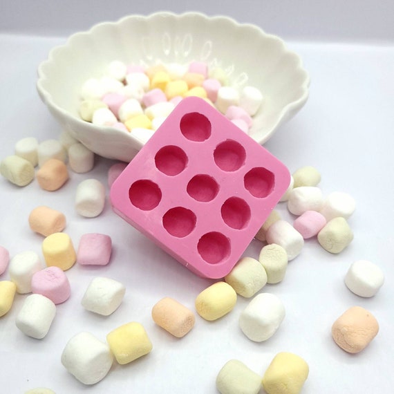  Marshmallow Silicone Mold 9 cavities Wax mold Resin mold Soap  mold Realistic Marshmallow Flexible mold NC040 : Handmade Products