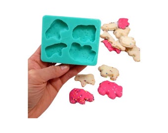 Frosted Circus Animal Cookie Mold, Realistic Crafting Embeds, Soap Wax Resin Candle Making