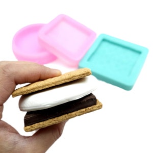 S'mores molds Graham cracker, chocolate and/or Marshmallow Silicone mold Bundle option | Soap | Candle | Mold for Wax | Mold for Resin