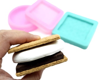 S'mores molds Graham cracker, chocolate and/or Marshmallow Silicone mold Bundle option | Soap | Candle | Mold for Wax | Mold for Resin