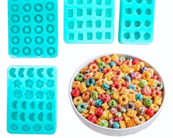 Cereal Shapes Silicone Mold, Breakfast Inspired Chocolate Fondant Wax Melts Soap Embeds Crafts nck2