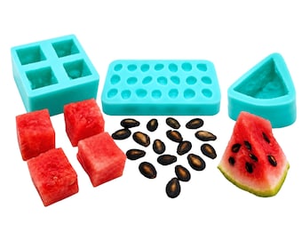 Watermelon Silicone Mold Set of 3 Watermelon Slice, Chunk & Seed Molds for Chocolate,Candy, Cake Decorating, Cupcake Toppers, Wax Melts nck2