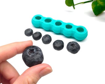 Realistic Jumbo Blueberries Mold, 5 Cavity Silicone Wax Melt, Soap Embed, Candle Crafting