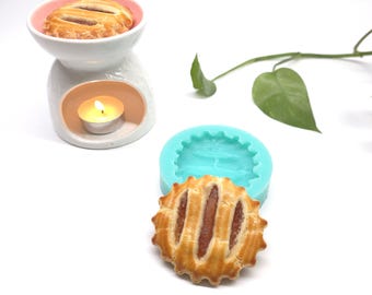 Mini Pie Silicone Mold, Lattice Pie Tart Mold, Wax Melt Mold, Candle Embed Mold, Resin, Chocolate Fondant Soap Clay Craft Mold