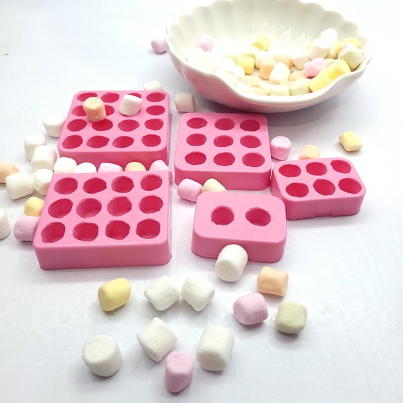  Mini Marshmallow Silicone Mold 12 cavities Wax mold Resin mold  Soap mold Realistic Marshmallow Flexible mold NC069 : Handmade Products