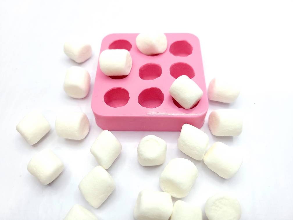  Mini Marshmallow Silicone Mold 12 cavities Wax mold Resin mold  Soap mold Realistic Marshmallow Flexible mold NC069 : Handmade Products